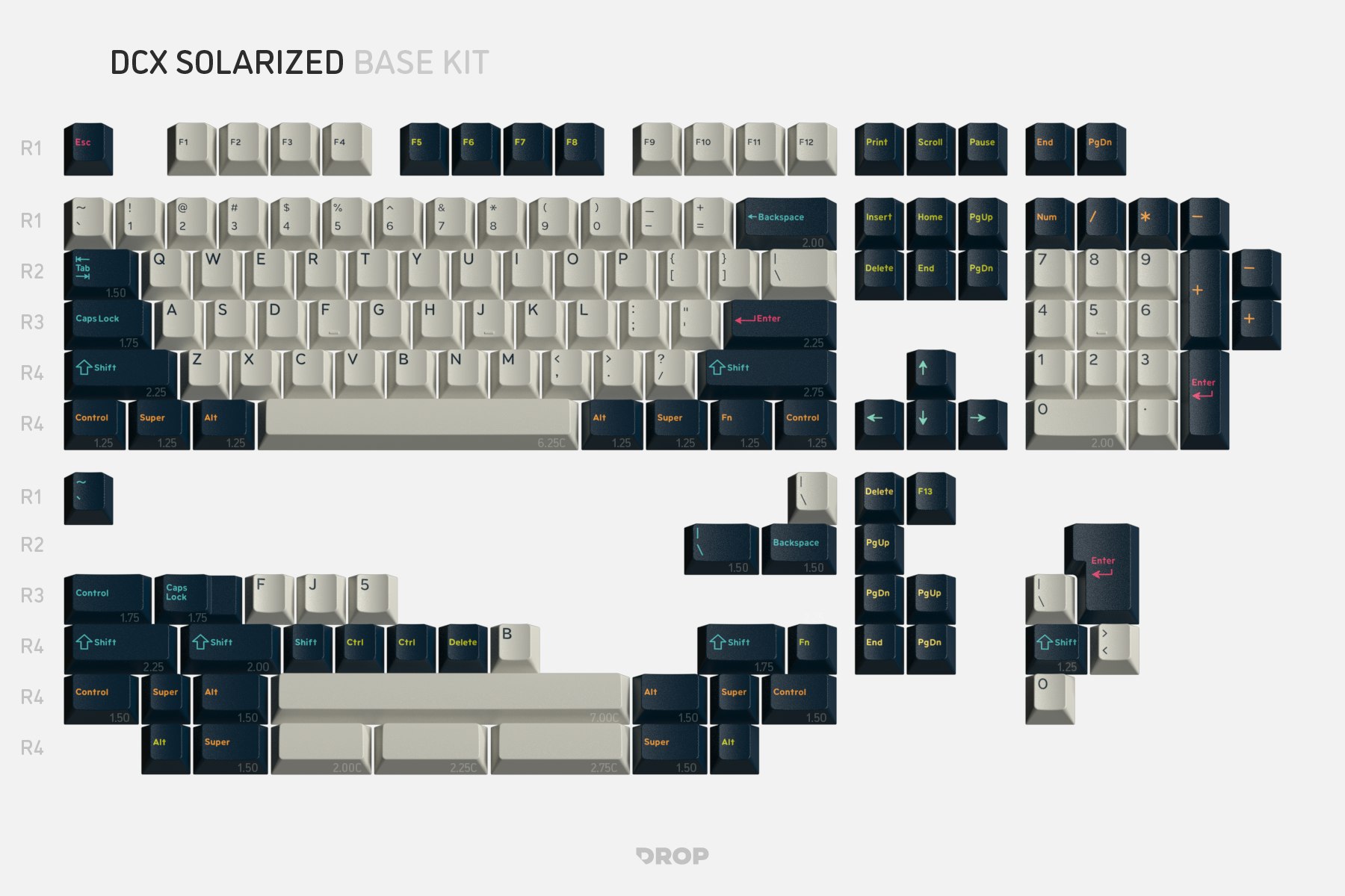Drop DCX Solarized Keycap Set | Mechanical Keyboards | Keycaps